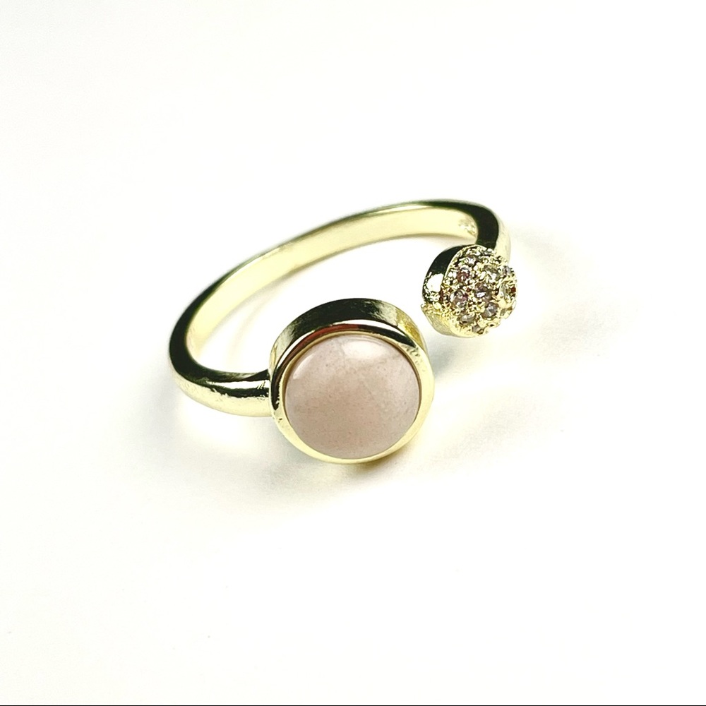 Natural Gemstone Adjustable Cuff Wrap Ring - image 1